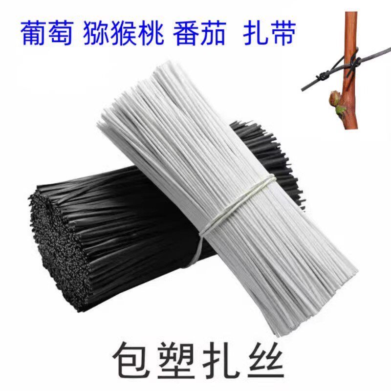 热销大棚葡萄扎丝白色圆扁捆绑枝条猕猴桃扎线火龙果扎带园林花卉