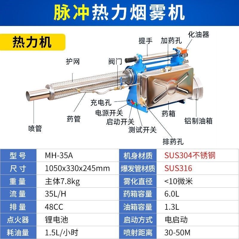 热销防疫消杀弥雾机杀虫灭蚊专用热雾机器消毒打药高压农用热力烟