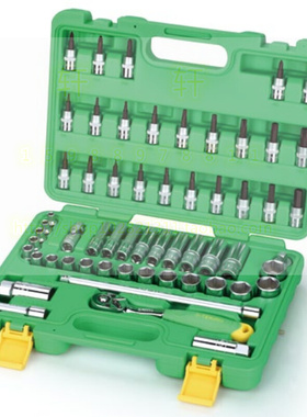 。拓马工具 58件套筒组套 3/8寸中飞10mm套筒扳手套装终身保用 包