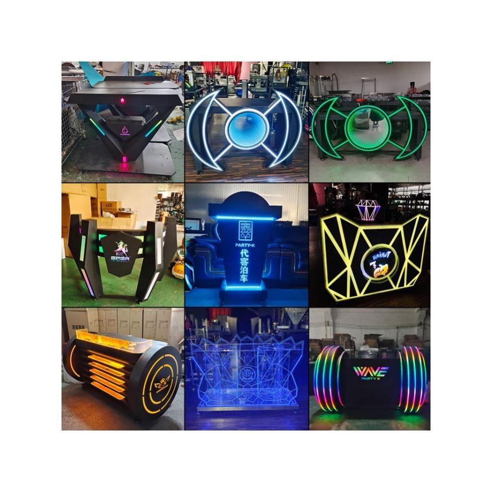 KTV发光打碟台酒吧台dj台唱歌跳舞蹦迪台包间打碟台led炫酷调音台
