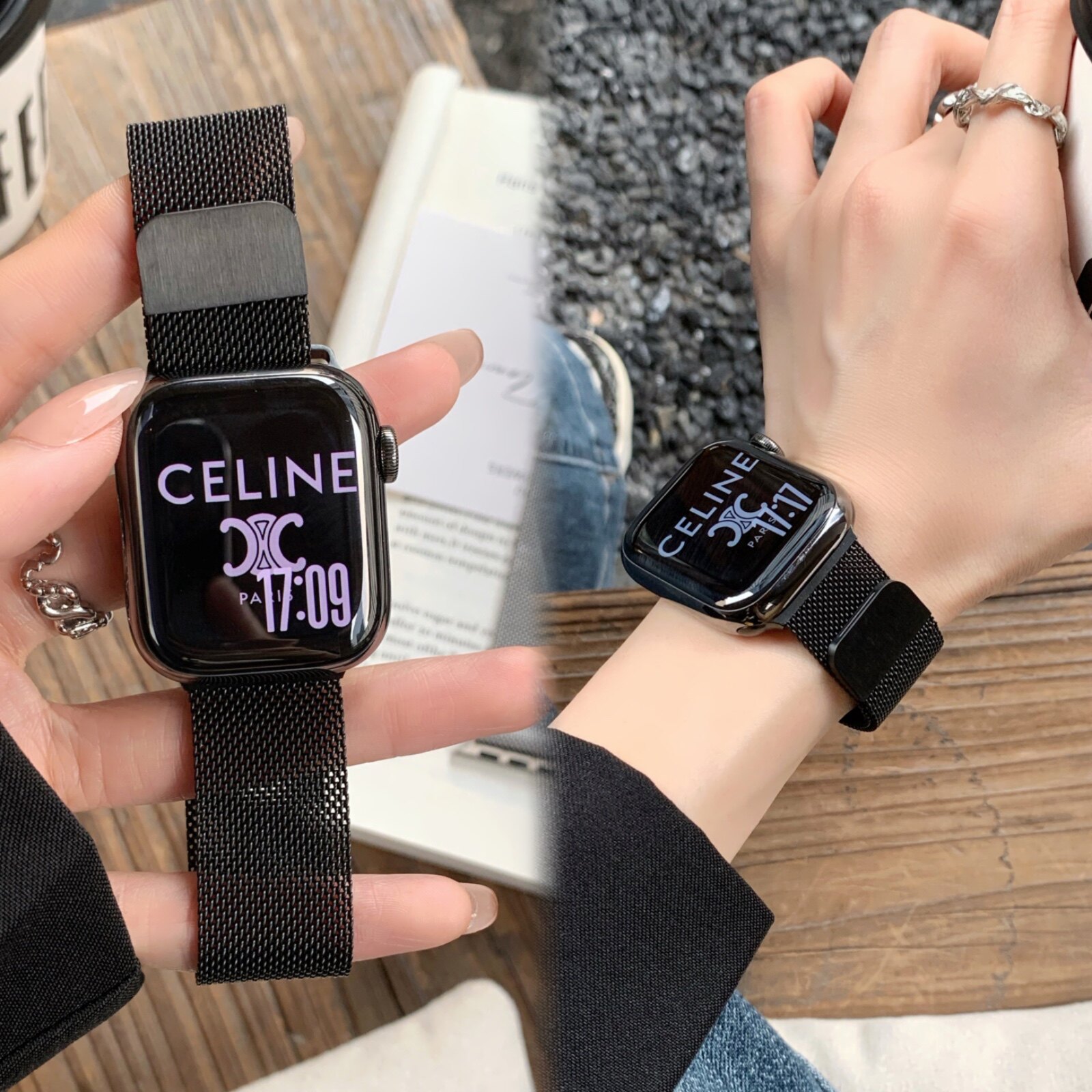适用苹果手表iwatchs10表带米兰尼斯金属磁吸applewatchs9简约
