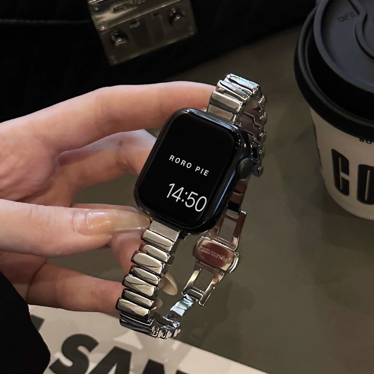 适用iwatchs9手表带苹果手表appwatchse金属不规则s10高级s8女款