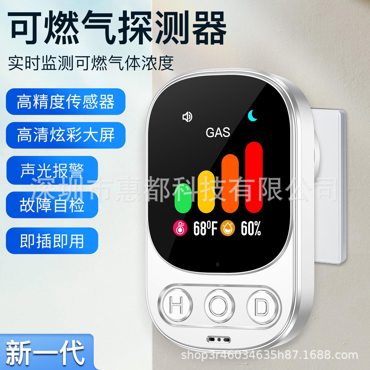 外贸爆款直插款可燃气体探测器甲烷多种可燃气体检测仪