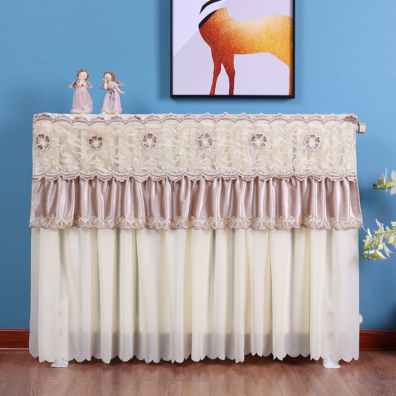 暖气片罩布艺防尘套遮挡帘家用老式铸铁暖气装饰罩防熏黑墙全包