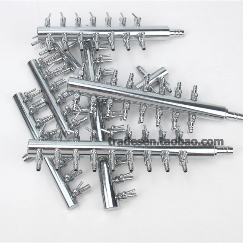 鱼缸8mm进气口4mm出气口不锈钢分流器气泵气量调节阀氧气管分接头