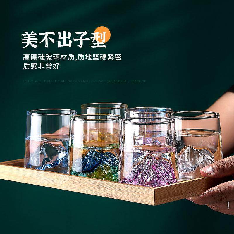 彩色国潮风色彩观山玻璃杯子威士忌酒杯家用高硼硅耐高温洋酒杯,珠宝/钻石/翡翠,其他,淘宝优惠券,粉丝福利购,淘宝优惠卷
