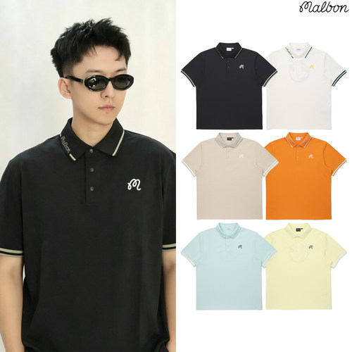 MALBON高尔夫服装男款短袖POLO衫