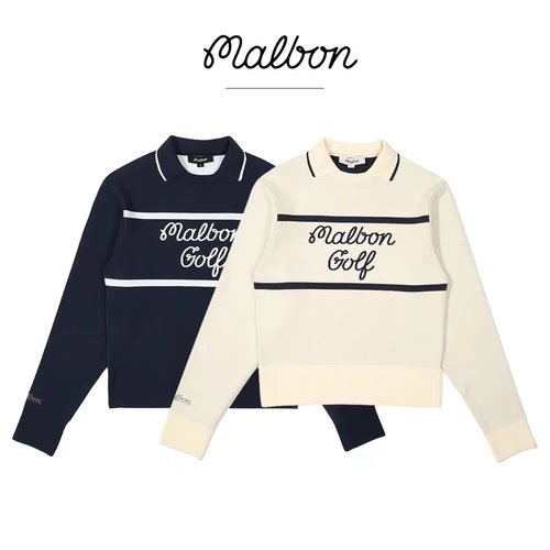 MALBON高尔夫女装针织衫长袖毛衣