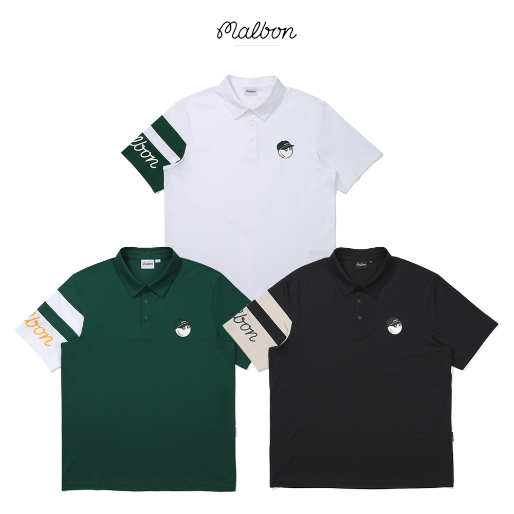 25夏季韩国MALBON高尔夫服装男款短袖冰丝运动速干轻薄时尚POLO衫