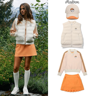 鸭舌帽羽绒服针织衫 套装 防走光短裙 运动时尚 韩国MALBON高尔夫女装