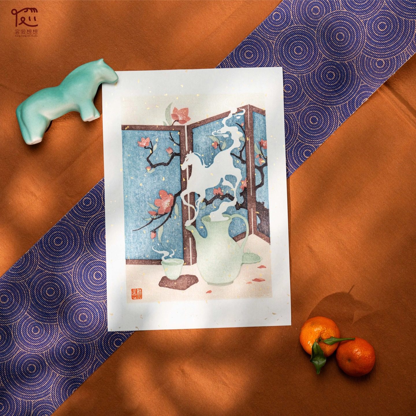 欧阳子颖《走马花朝时》洒金艺术年画,特色手工艺,年画,淘宝优惠券,粉丝福利购,淘宝优惠卷