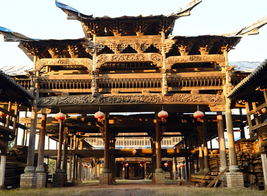 仿古门窗古建筑木结构房屋木门木窗东阳木雕花格隔断中式仿古镂空