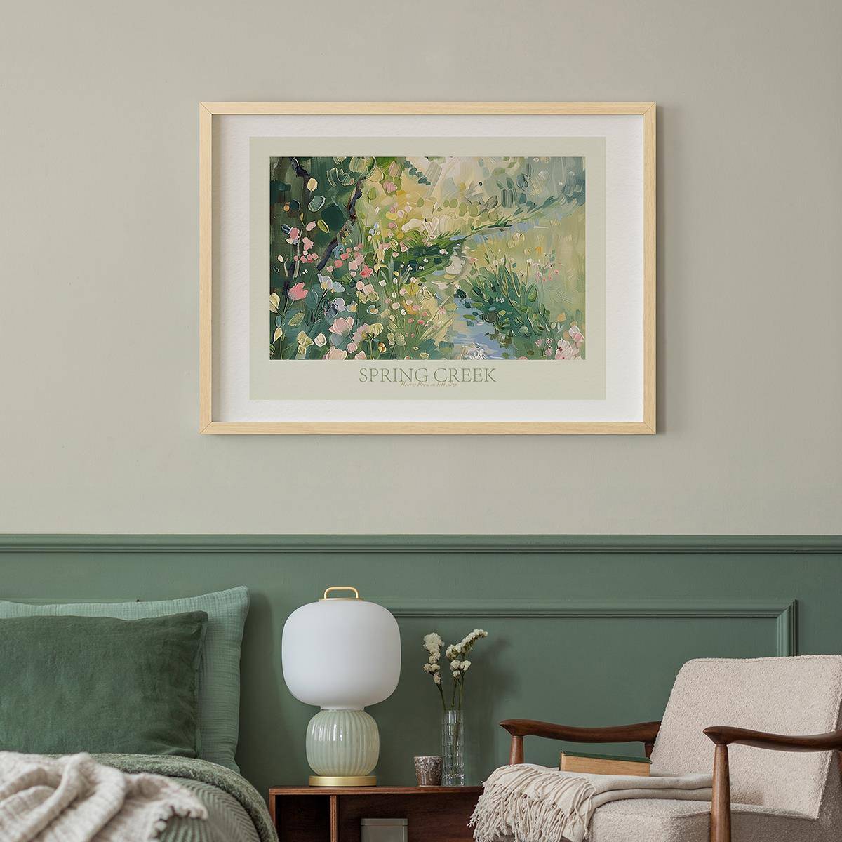 春溪酒店客厅卧室沙发风景自然植物花卉装饰画挂画艺术框油画壁画图片