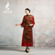 吉祥衣家新中式 半倚朱栏绽真丝连衣裙 女装 国风新款 高端修身