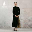 连衣裙春秋款 吉祥衣家新中式 长裙气质长袖 绵羊毛高定女装 国风新款