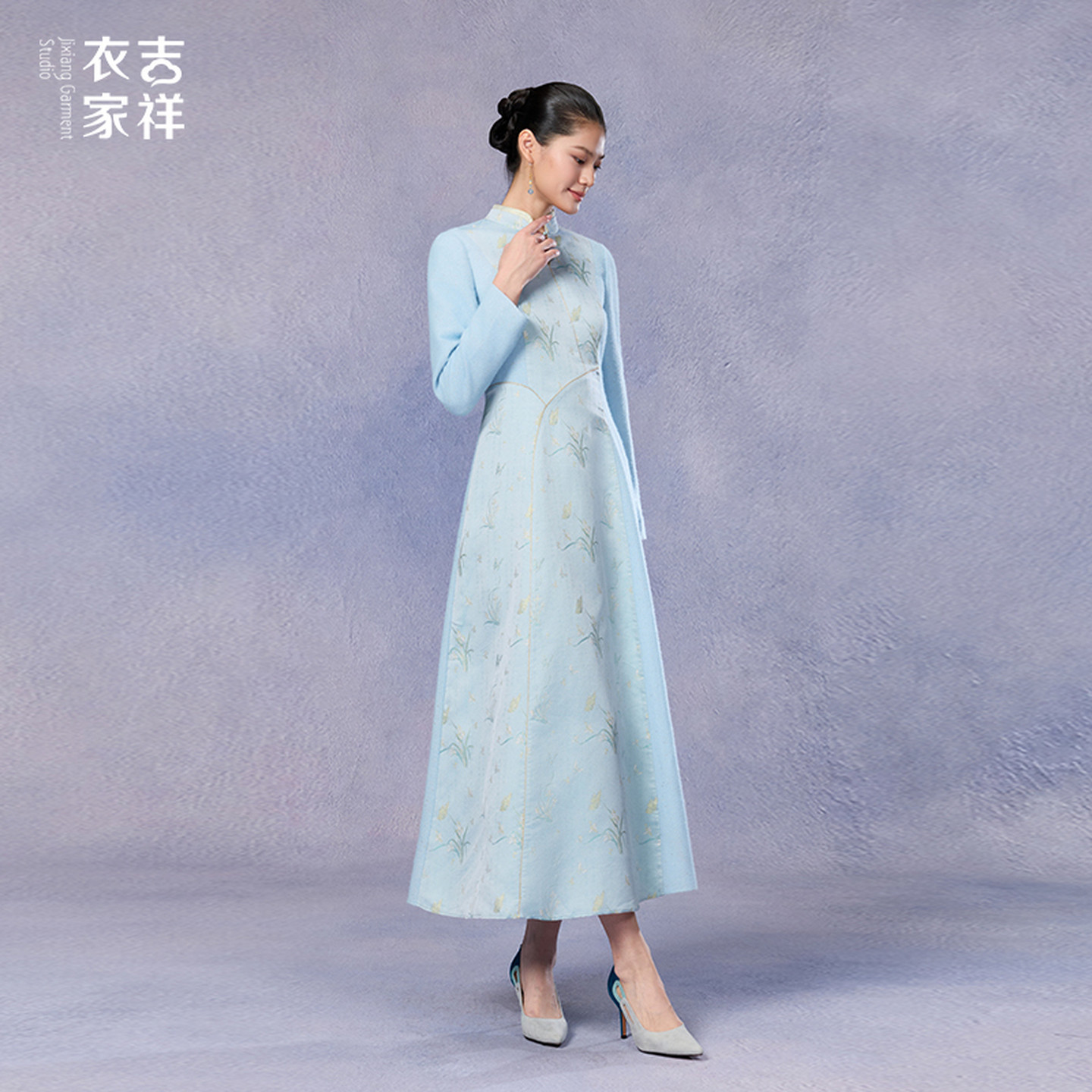 吉祥衣家行云笺连衣裙图片
