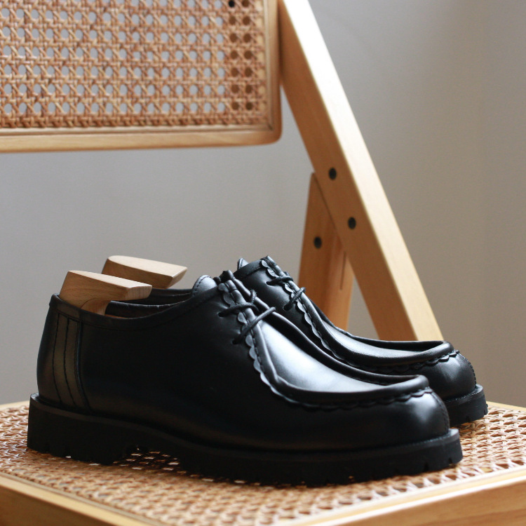 英伦新款kleman皮鞋男袋鼠鞋日系工装休闲百搭真皮增高复古德比鞋