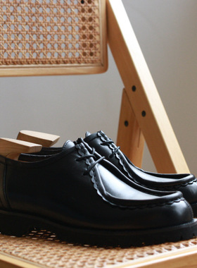 英伦新款kleman皮鞋男袋鼠鞋日系工装休闲百搭真皮增高复古德比鞋