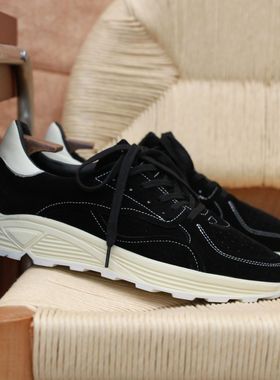 Oldmoney新款增高厚底柔软休闲鞋阿甘德训头层百搭牛皮鞋老爹鞋