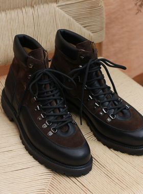 Oldmoney男士美式复古日式休闲增高真皮英伦百搭高帮户外马丁靴