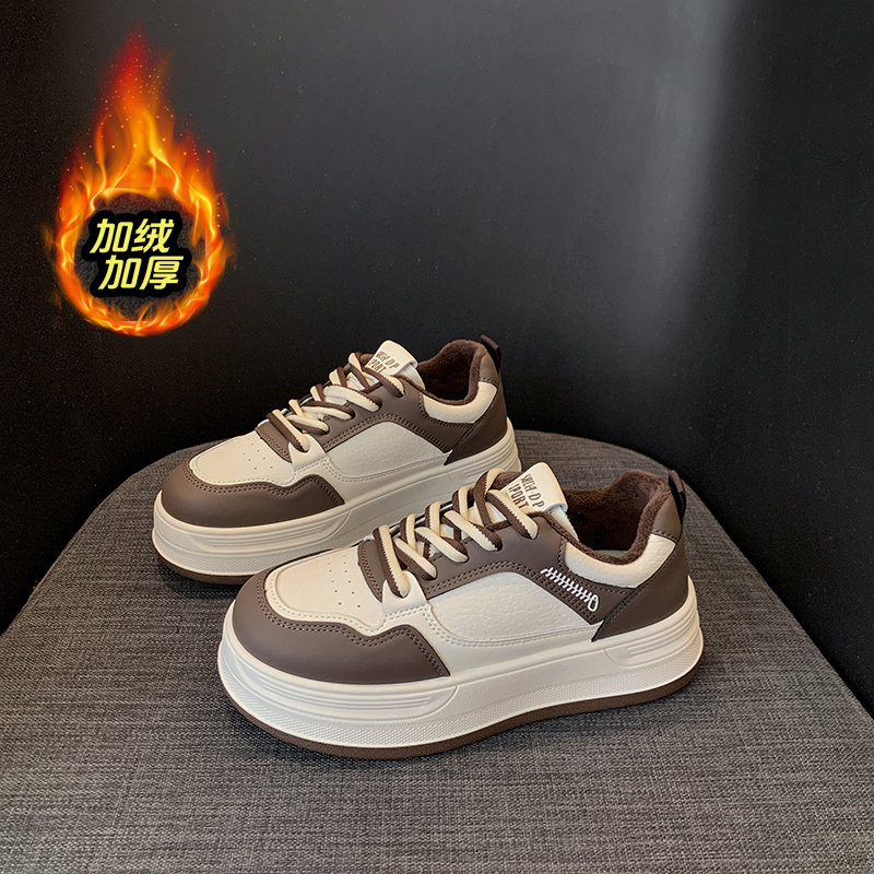 赵露思同款加绒加厚厚底板鞋女