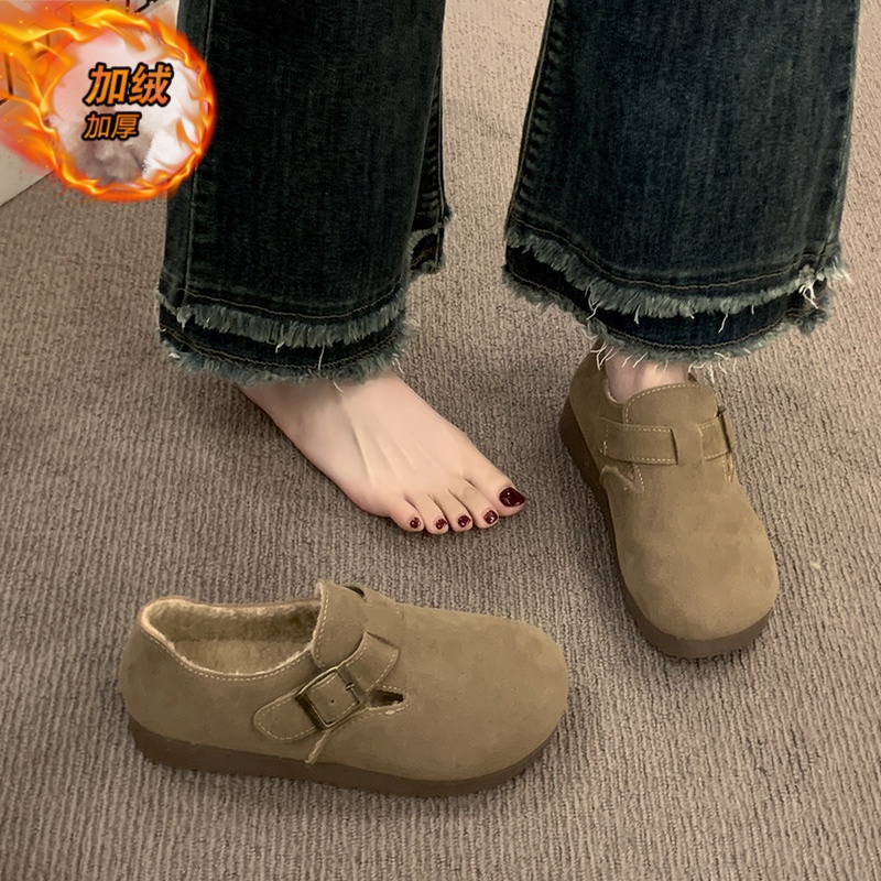 赵露思同款复古全包勃肯鞋女