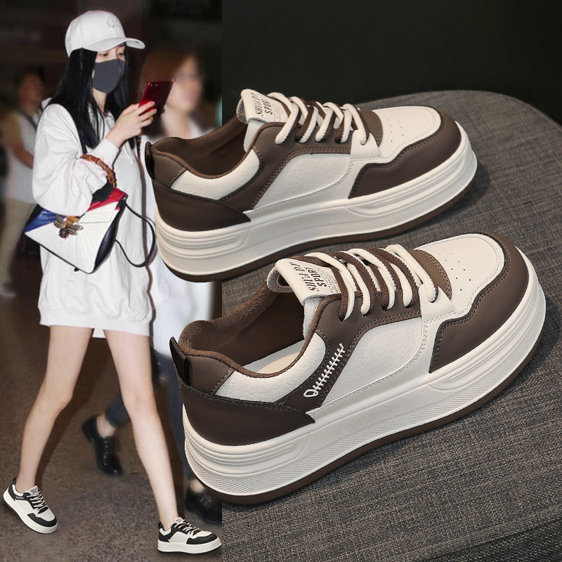 白鹿同款踩屎感加绒厚底面包鞋女