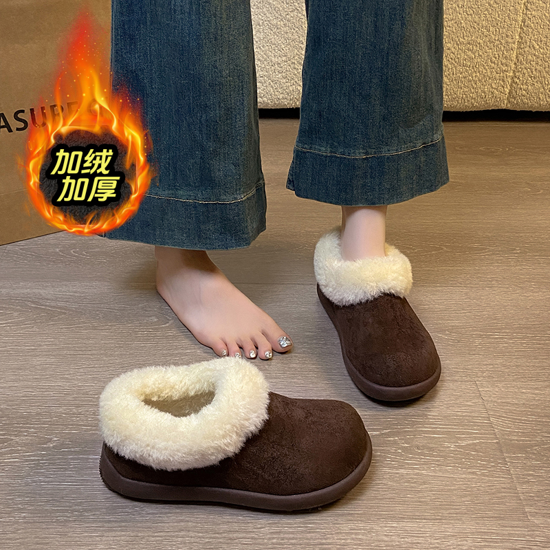 赵露思同款加绒加厚毛毛鞋女