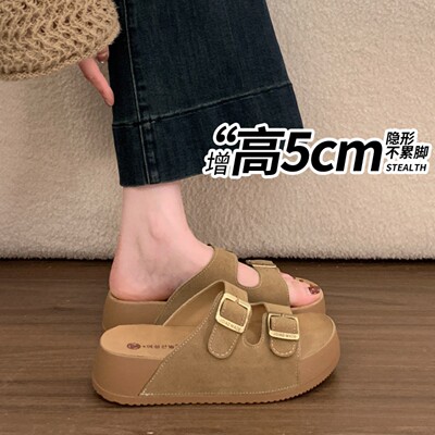勃肯厚底一字拖女夏外穿