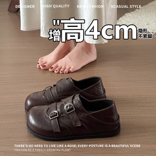 复古皮带扣乐福鞋女款