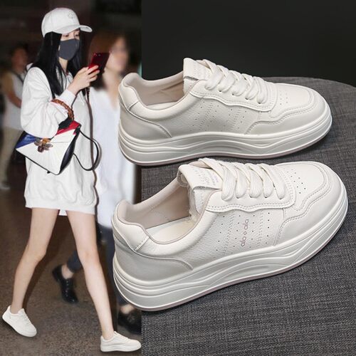 真皮极简小白鞋女2026秋季新款