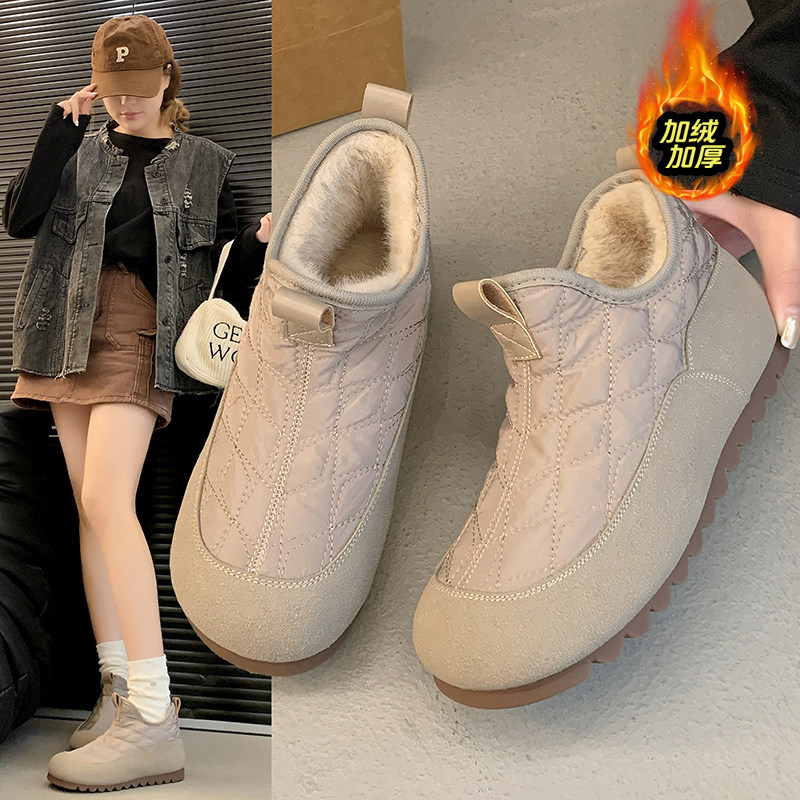老北京棉鞋加绒加厚雪地靴女款