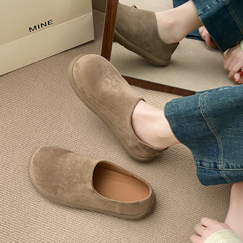 卓诗妮复古真皮勃肯鞋女