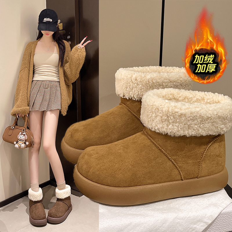 赵露思同款毛绒雪地靴女