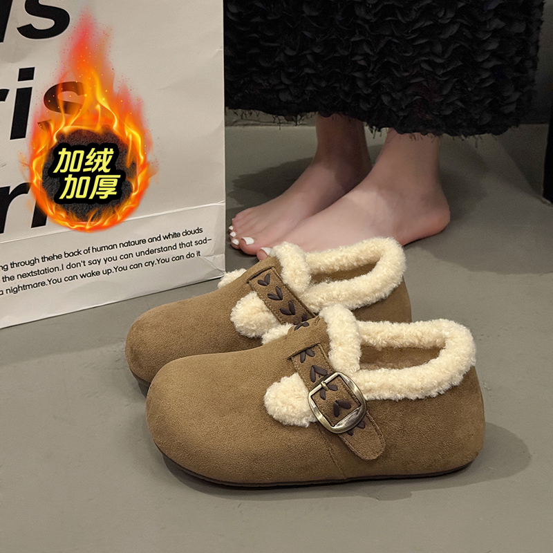 白鹿同款全包加绒勃肯鞋女