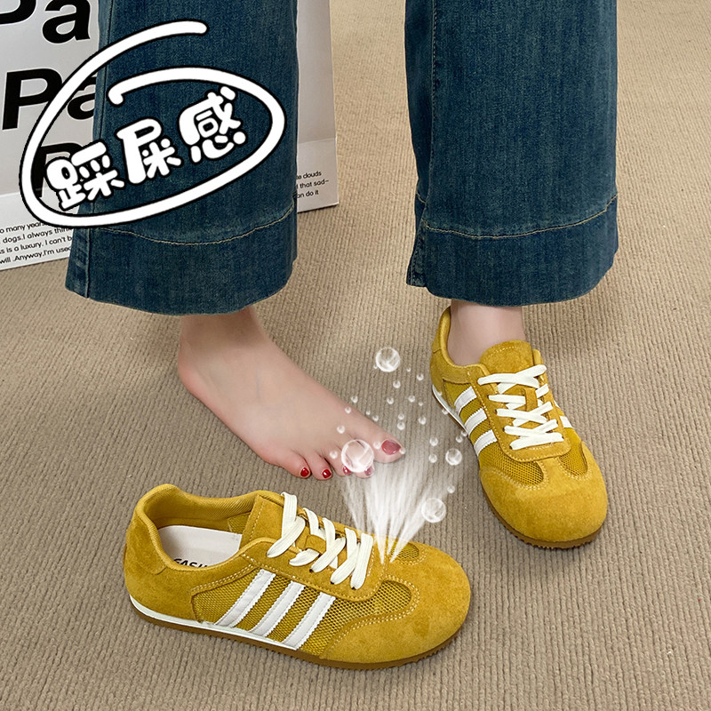 网鞋莆田三条杠德训鞋女夏款2025新款爆款网鞋软底轻便运动阿甘鞋