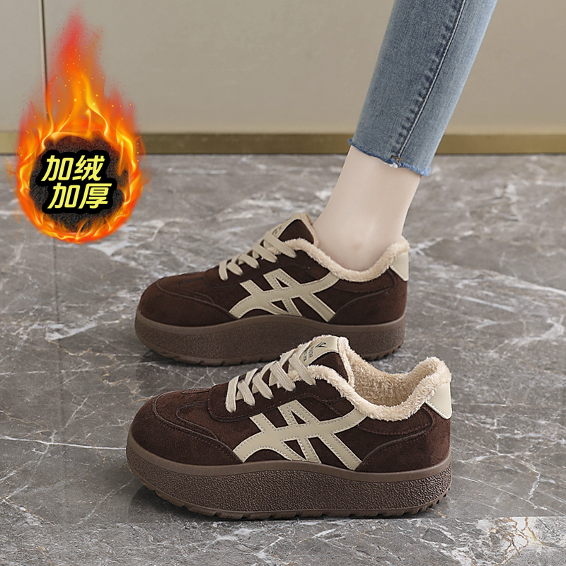 赵露思同款加绒保暖德训鞋女