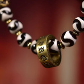 天然玛瑙虎牙天珠手串单圈大鹏鸟六字真言跑环配饰文玩佛珠手链