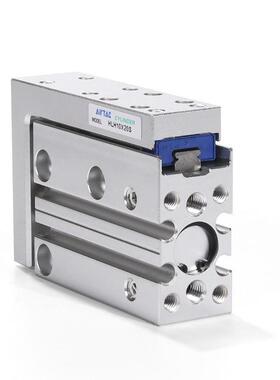 亚德客精密滑轨侧导轨滑台气缸HLH6/10/16/20*5X10X15X20X25X30S