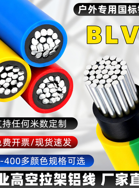 铝线blvv铝芯线120平方今日发工程工厂用主线双层防老化阻燃单芯
