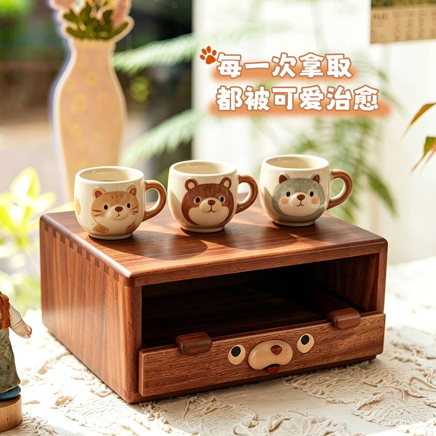 新款杯架置物架餐桌台面杯子收纳桌面茶杯水杯咖啡杯茶具展示