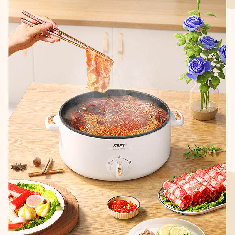 SAST电火锅电炒锅宿舍炒菜多功能小锅家用电煮锅电热火锅礼品