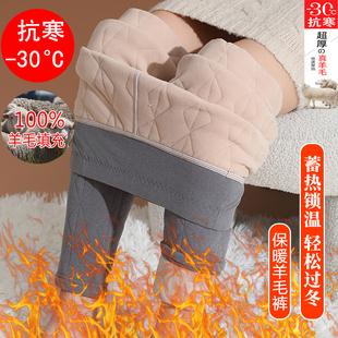 女冬内穿加绒加厚打底裤 秋裤 东北棉裤 毛裤 特厚高腰大码 羊毛保暖裤