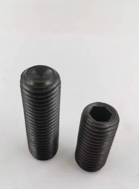 M10M12M16紧定螺丝12.9级黑色80凹端杯尾内六角无头机米基米顶丝