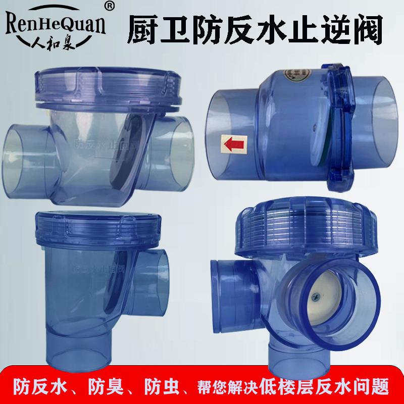 下水管止逆阀厨房50防反水止回阀防臭pvc排水管卫生间110管防倒流图片