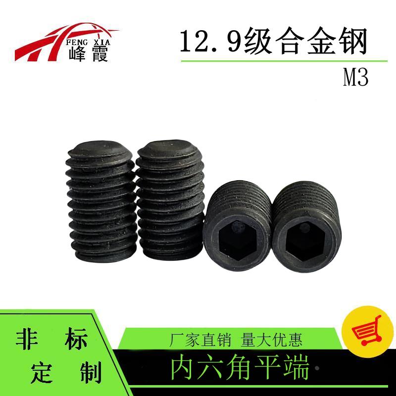 M3X2-20长  DIN913德标12.9级平端紧定螺丝内六角机米无头螺丝钉