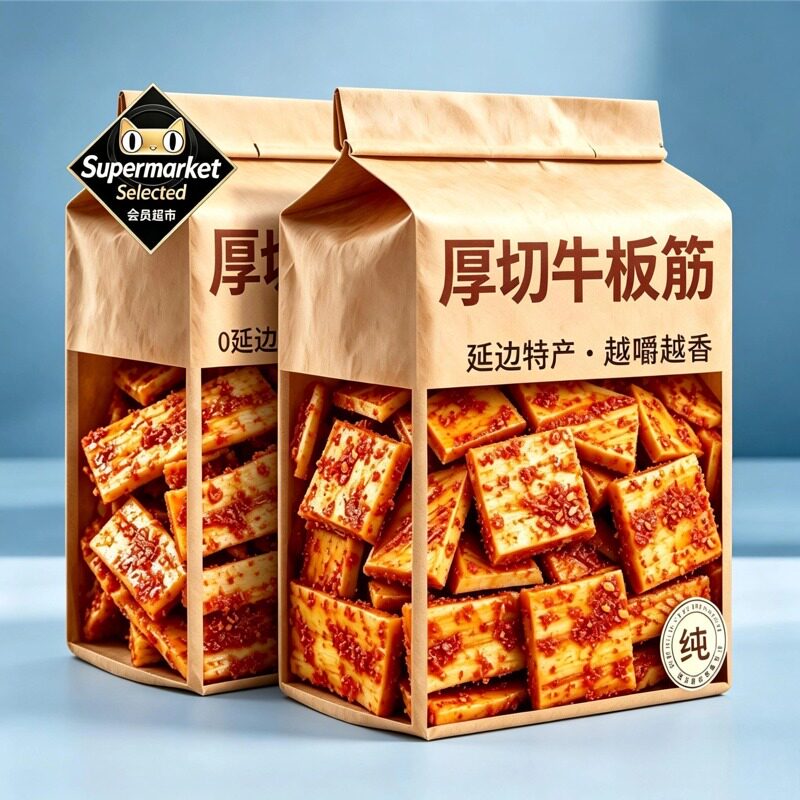 牛板筋内蒙古大块手撕延边东北特产自拌即食香辣牛板筋独立真空