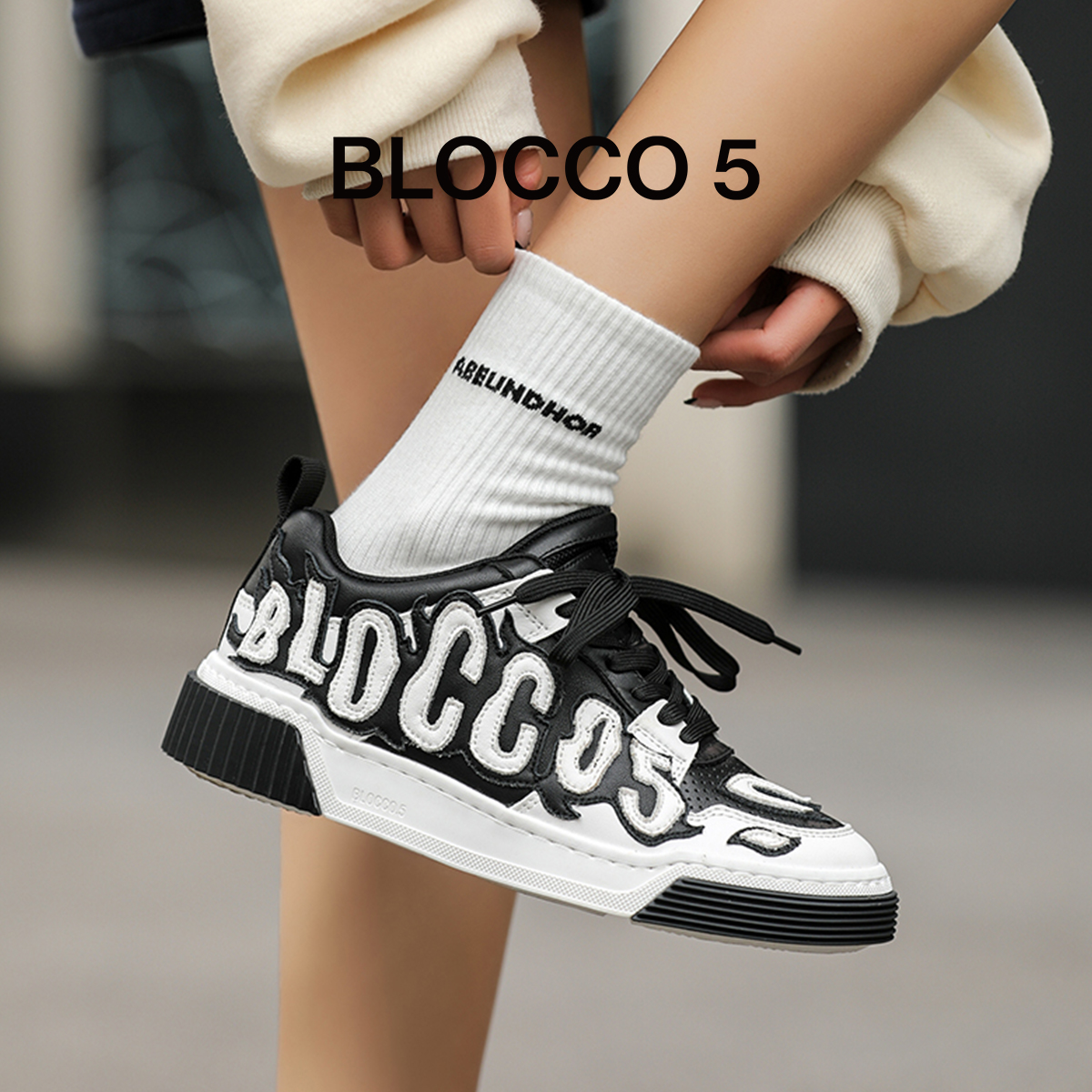 BLOCCO5男女同款火焰板鞋
