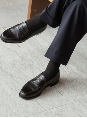 雅生AXEN手工固特异便士乐福翻毛皮光面皮penny jl同款lopez款