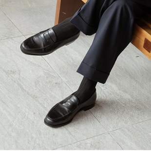 雅生AXEN手工固特异便士乐福翻毛皮光面皮penny jl同款lopez款